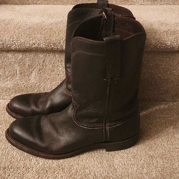 Frye Men\'s Dark Brown Leather Mid-Height Western Riding Boots Size 10 main image 16